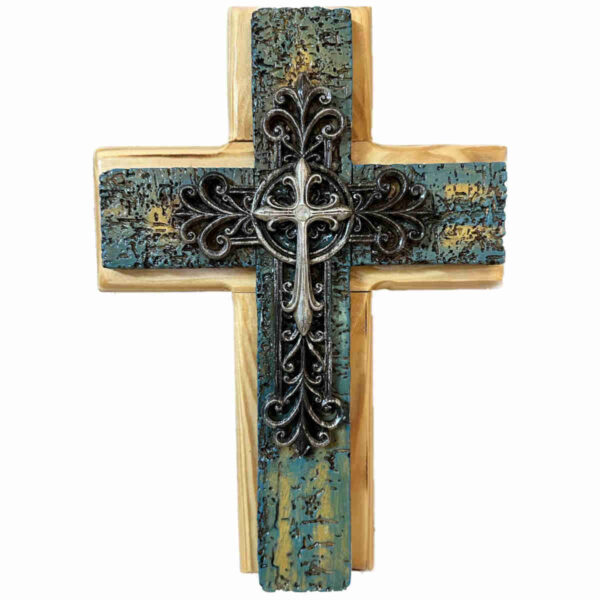 3010 Dbl Mounted Cross - teal